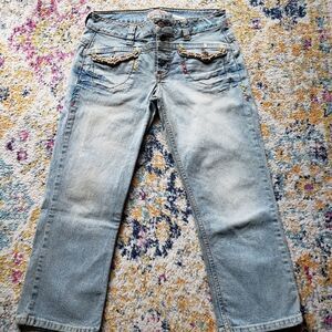 PARIS blues beaded cropped jeans size 5